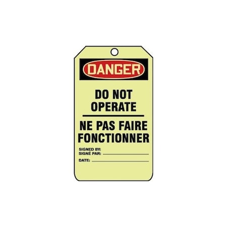 Accuform Danger, RP-Plastic, 3-7/8 in Width, 3/8 in Height, , 10 PK FBTAW118